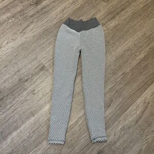 Pchee Bum Womens Small Grey Honeycomb Textured Scrunch Butt Leggings High Waist